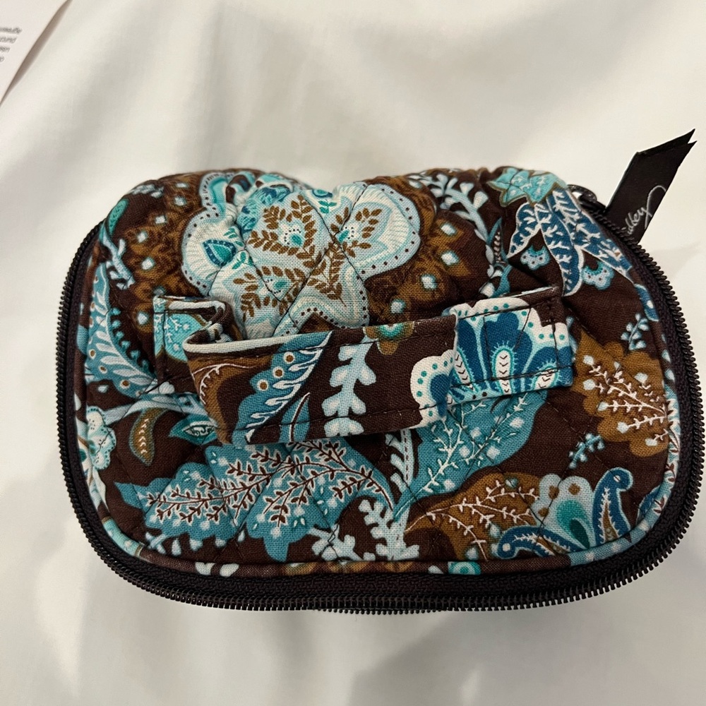 Vera Bradley Teal and Brown Floral Jewelry Case